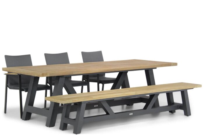 Lifestyle Garden Furniture Brandon/Trente 260 cm dining tuinset 5-delig – Grijs-antraciet