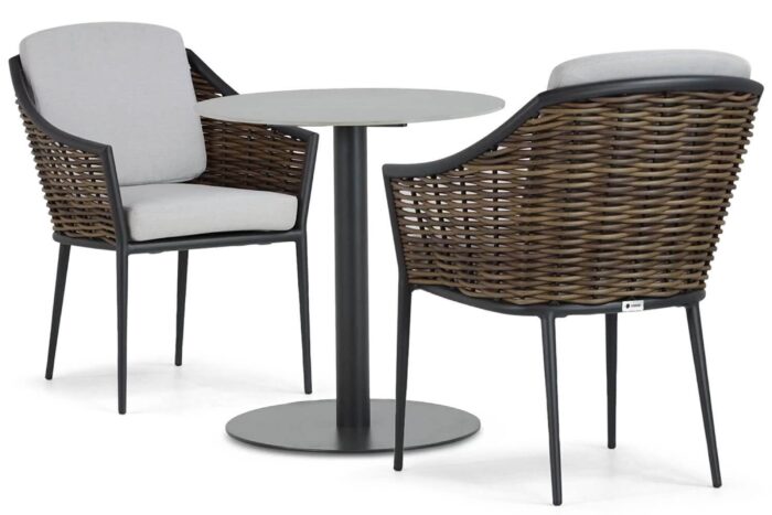 Coco Olivine/Como 70 cm bistroset 3-delig – Grijs-antraciet