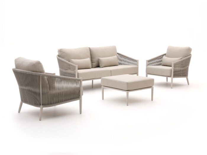 Bellagio tuinmeubelen Bellagio Mineo stoel-bank loungeset 4-delig Laagste prijsgarantie! – Taupe