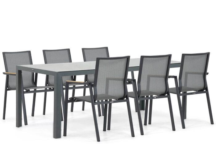 Lifestyle Garden Furniture Fiora/Venustas 210 cm dining tuinset 7-delig – Grijs-antraciet