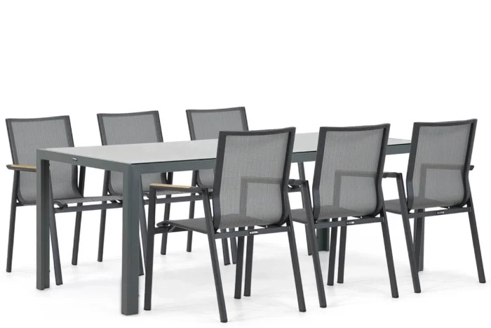Lifestyle Garden Furniture Fiora/Venustas 210 cm dining tuinset 7-delig - Grijs-antraciet