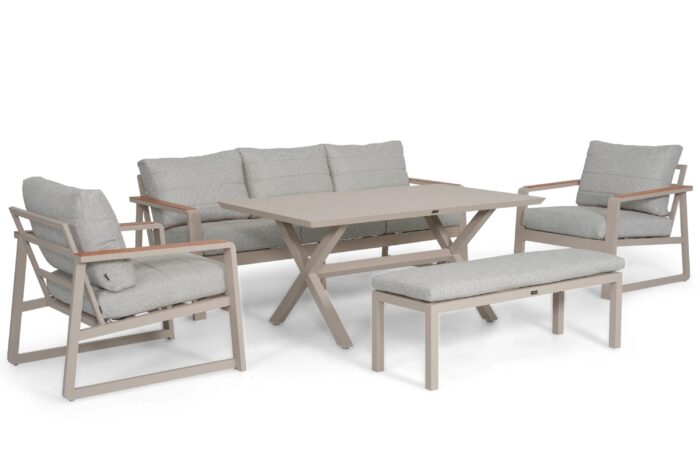 Lifestyle Garden Furniture Sabbia stoel-bank loungeset 5 delig – Zand/Beige
