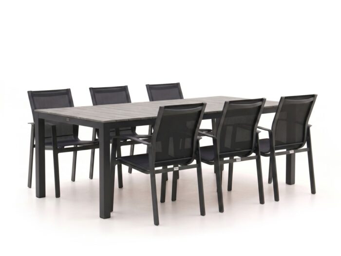 Forza Furniture Forza Altea/Fidenza 220cm dining tuinset 7-delig stapelbaar Laagste prijsgarantie! – Grijs