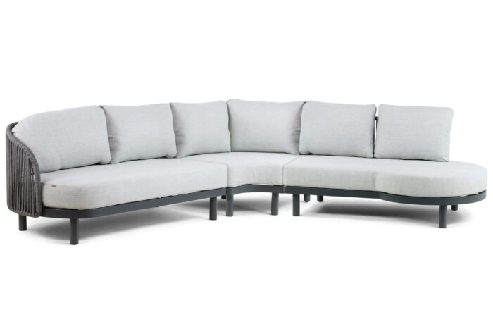 Santika Furniture Nanda hoek loungeset 3-delig – Grijs-antraciet