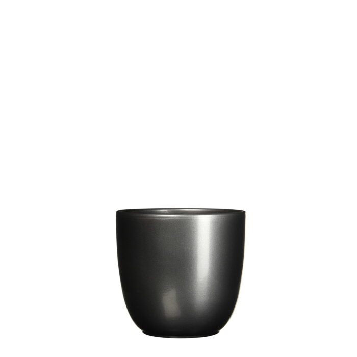 Mica decorations Bloempot Pot rond es/12 tusca 13 x 13.5 cm antraciet Mica – zwart