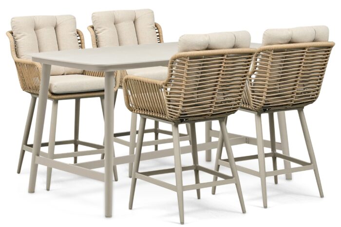 Coco Alto/Sienta 180×90 cm dining tuinset 5-delig – Zand/Beige