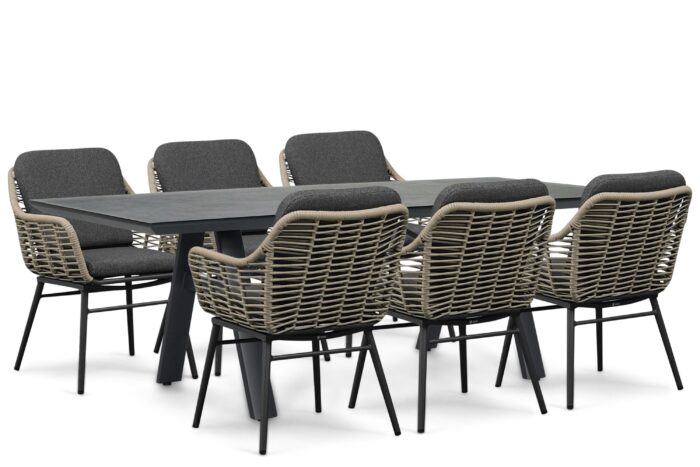 Coco Antoni/Monza 230×100 cm dining tuinset 7-delig – Grijs-antraciet