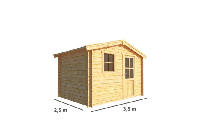Warentuin collection Blokhut, tuinhuisje Fenna-Thirza 350 cm bij 250 cm diep zadeldak – bruin