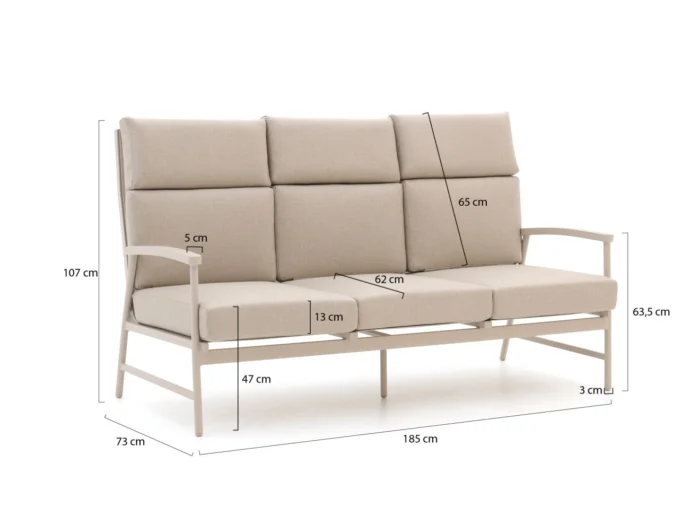 Bellagio tuinmeubelen Bondeno lounge tuinbank 3-zits 188cm - Bruin