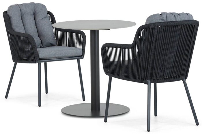 Santika Furniture Tendenza/Como 70 cm bistroset 3-delig – Grijs-antraciet