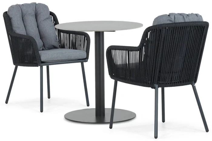 Santika Furniture Tendenza/Como 70 cm bistroset 3-delig - Grijs-antraciet