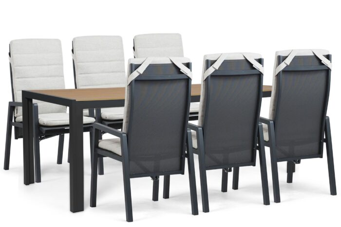 Lifestyle Garden Furniture Vivaro/Creta 210×90 cm dining tuinset 7-delig – Grijs-antraciet
