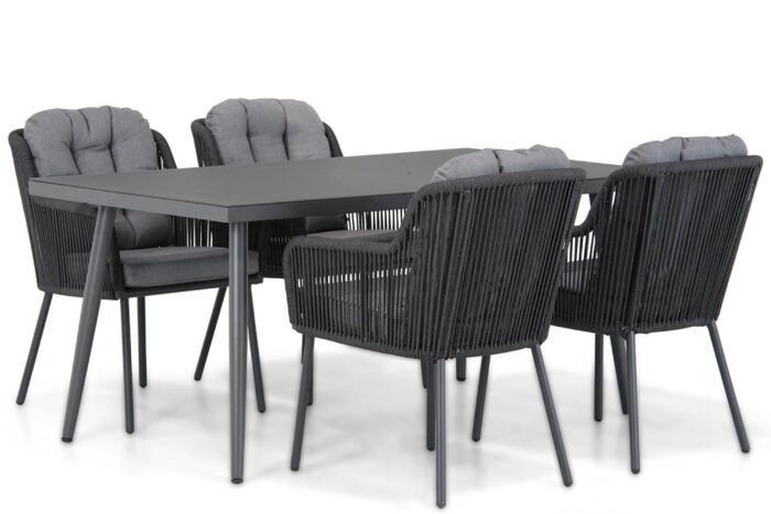 Santika Furniture Tendenza/Valencia 170 cm dining tuinset 5-delig – Grijs-antraciet