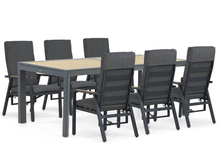 Lifestyle Garden Furniture Marseille/Rosarno 214/273 cm dining tuinset 7-delig – Grijs-antraciet