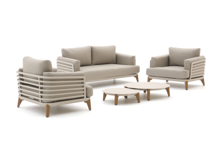 Bellagio tuinmeubelen Bellagio Esenta stoel-bank loungeset 5-delig Laagste prijsgarantie! – Taupe