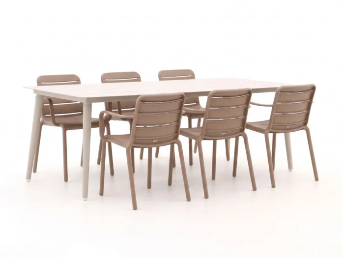 Forza Furniture Narni/Sora 220cm dining tuinset 7-delig stapelbaar