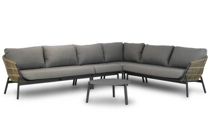 Coco Nathan/Rimini 75 cm hoek loungeset 5-delig – Taupe-naturel-bruin