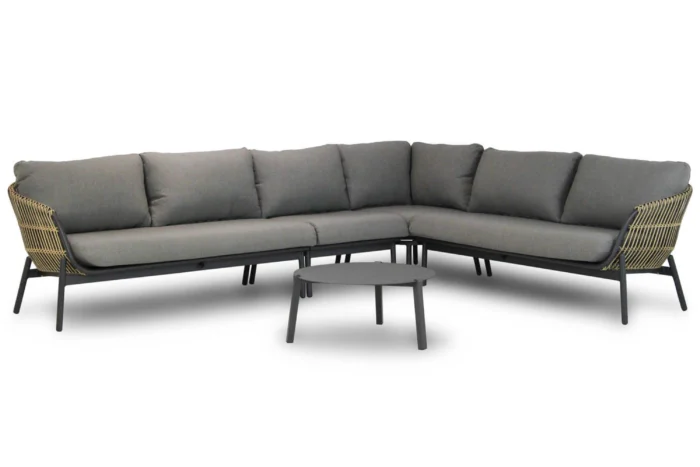 Coco Nathan/Rimini 75 cm hoek loungeset 5-delig - Taupe-naturel-bruin