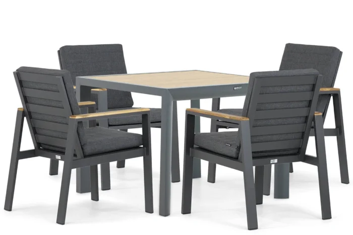 Osmen Lifestyle Marietta/Borello 100 cm dining tuinset 5-delig - Grijs-antraciet