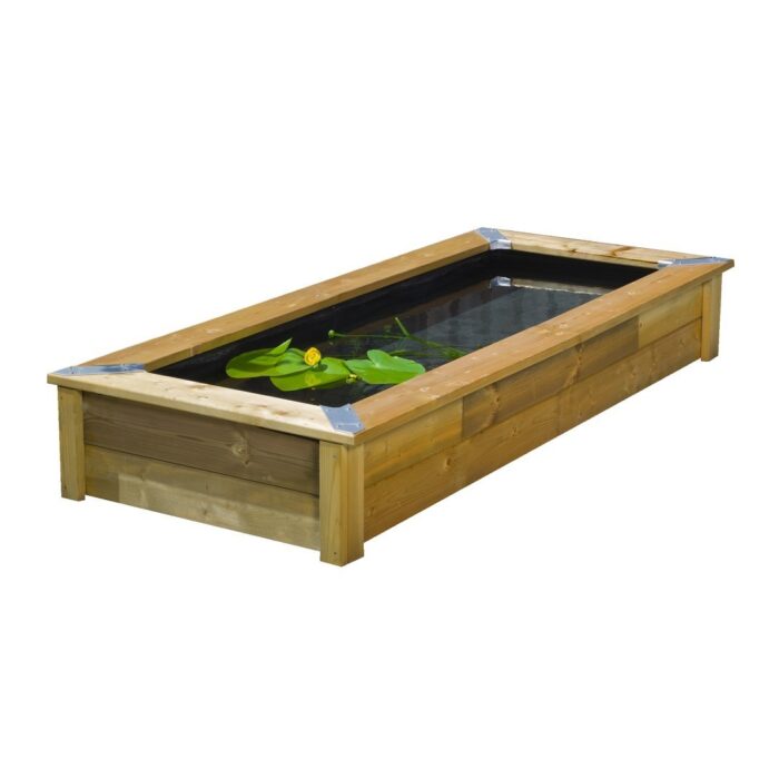 Ubbink Quadro wood mirror set houten FSC frame met PVC folie H31,3 x 220 x 90,5 cm vijver – tweekleurig