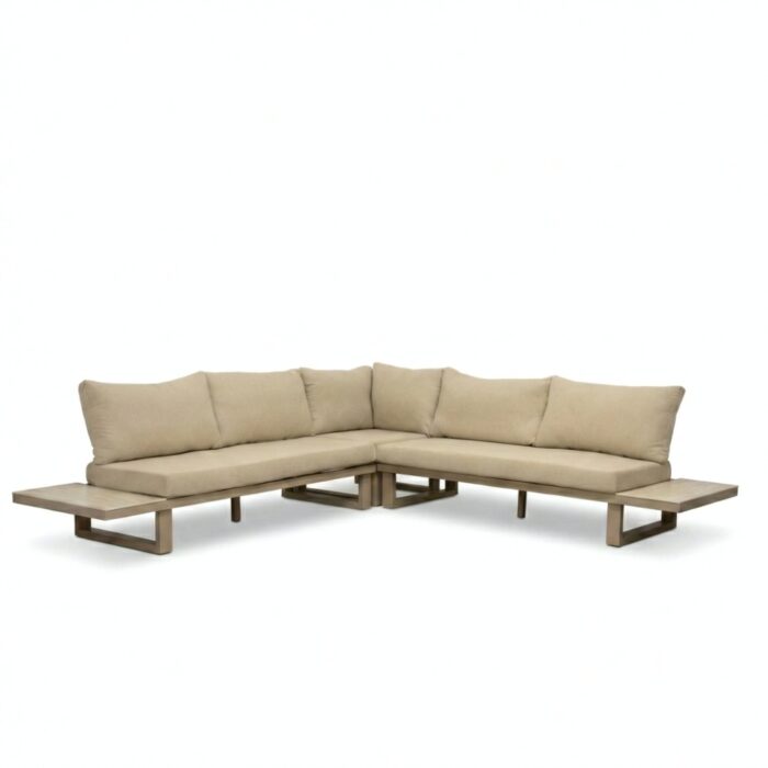 LUX outdoor living Canyon hoek loungeset 5 personen | aluminium + sintered stone | Marble Latte | 3-delig 288x288cm