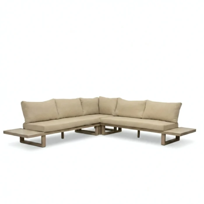 LUX outdoor living Canyon hoek loungeset 5 personen | aluminium + sintered stone | Marble Latte | 3-delig 288x288cm