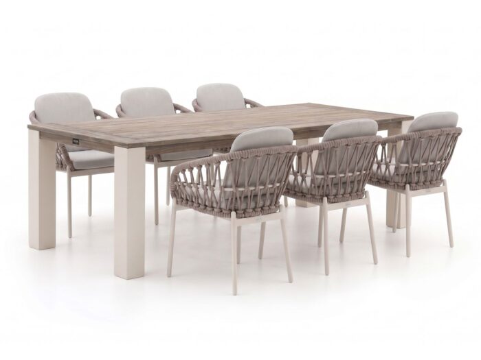 Bellagio tuinmeubelen Cupello/ROUGH-X 240cm dining tuinset 7-delig – Bruin