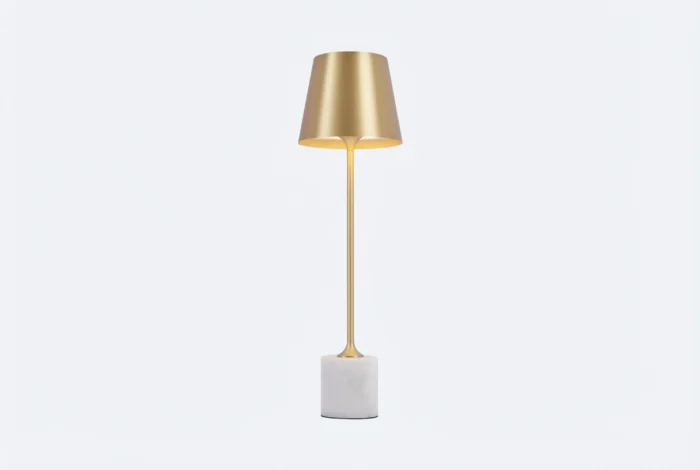 Moderne tafellamp goud 37cm incl. LED dimbaar IP54 oplaadbaar Topi - Taupe-naturel-bruin