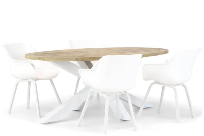 Hartman Sophie/Bradford 200cm dining tuinset 5-delig – Wit
