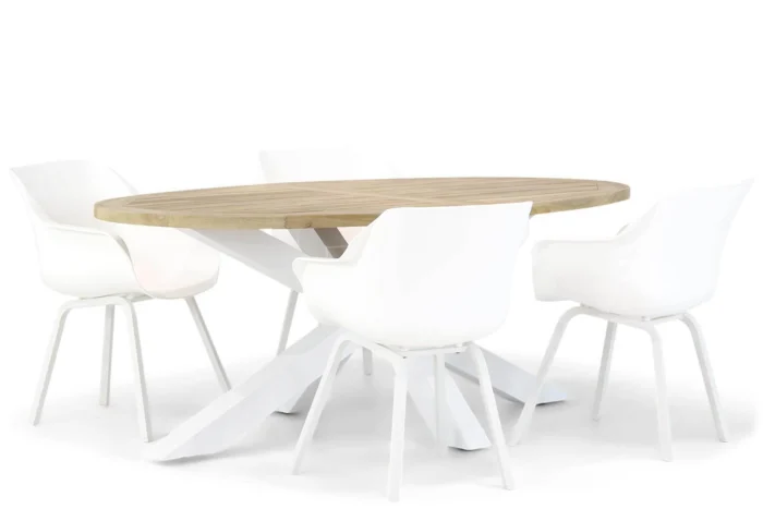 Hartman Sophie/Bradford 200cm dining tuinset 5-delig - Wit