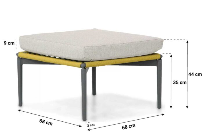 Coco Lifestyle Alanya lounge voetenbank sunny yellow – Geel