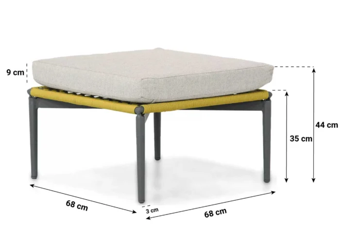 Coco Lifestyle Alanya lounge voetenbank sunny yellow - Geel