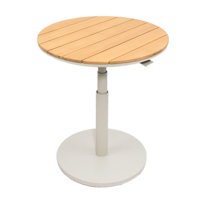 Oosterik home Padroni verstelbare bijzettafel sunny creme teak dia. 59 cm – beige;bruin