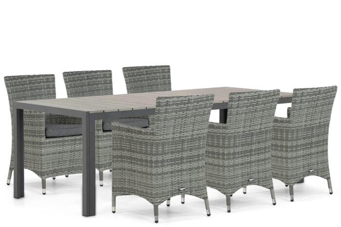 Domani Furniture Miami/Young 217 cm dining tuinset 7-delig – Grijs-antraciet