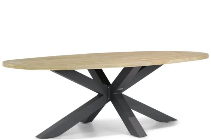 Lifestyle Garden Furniture Brookline dining tuintafel ovaal 240 x 120 cm – Old teak greywash
