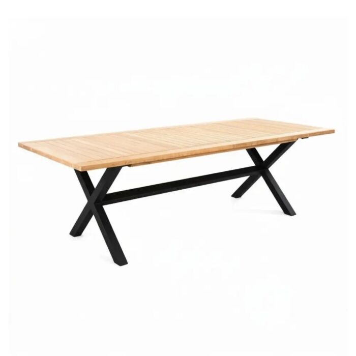 Yoi Wakai tuintafel aluminium 236x100x76 cm black/teak – natuurlijk;zwart