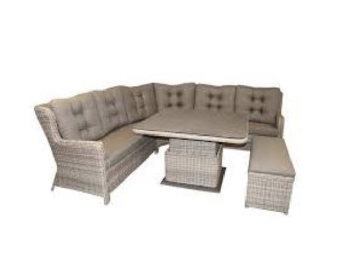 Buitengewoon de boet Fenna Lounge- diningset L260 x B260 x B80 x H96 cm – wit