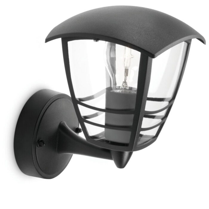 Philips Creek buitenwandlamp omhoog zwart verlichting