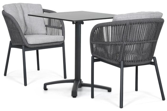 Lifestyle Garden Furniture Monaco/Marano 70x70 cm dining tuinset 3-delig - Grijs-antraciet