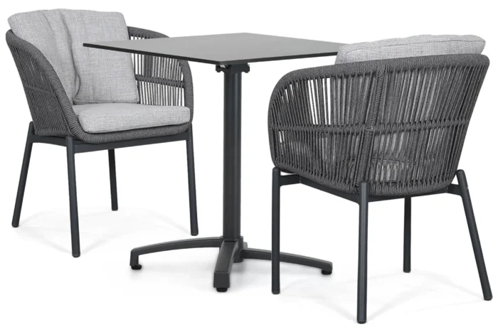 Lifestyle Garden Furniture Monaco/Marano 70x70 cm dining tuinset 3-delig - Grijs-antraciet