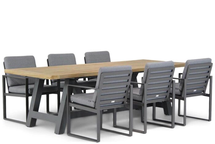 Santika Furniture Zaga/Trente 260 cm dining tuinset 7-delig – Grijs-antraciet