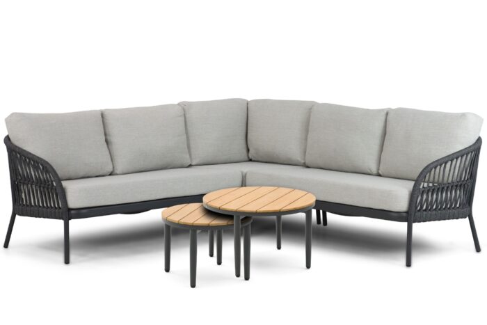 Coco Puerto/Toscane 50/70 cm hoek loungeset 5-delig – Grijs-antraciet