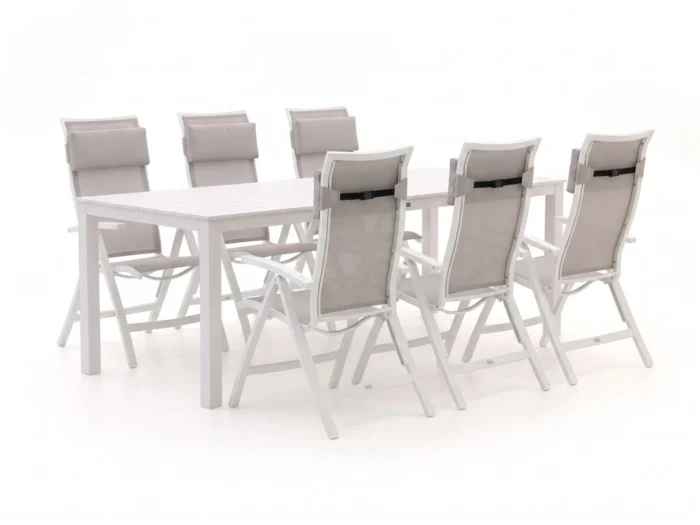 Bellagio tuinmeubelen Lugo/Menzano 220cm dining tuinset 7-delig verstelbaar
