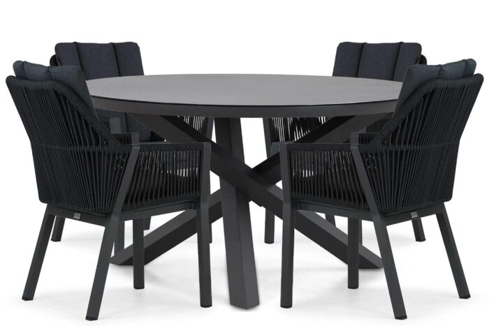 Lifestyle Garden Furniture Verona/Livorno 125 cm dining tuinset 5-delig – Grijs-antraciet