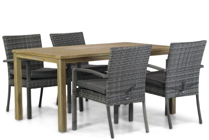 Domani Furniture Albergo/Weston 160 cm dining tuinset 5-delig – Grijs-antraciet