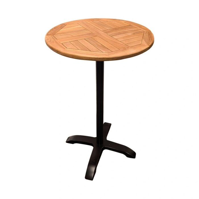 Buitengewoon de boet Bistro Round Bartafel Teak dia. 70×110 cm – bruin