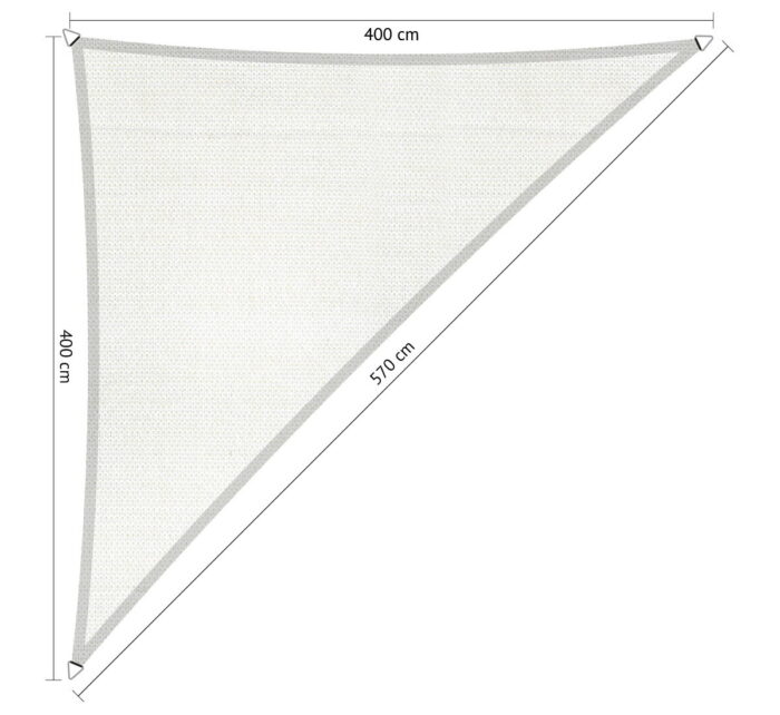 Shadow comfort Driehoek 90 schaduwdoek 4,00×4,00×5,70 m Mystic white – wit