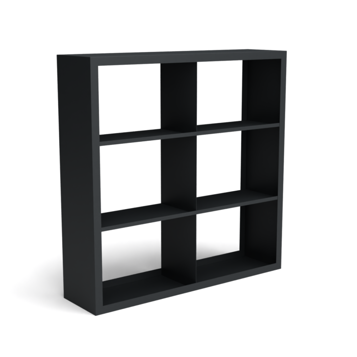 Geroba Beltza zwarte houtopslag onderverdeling 6 vakken 1500x385x1500 mm – zwart