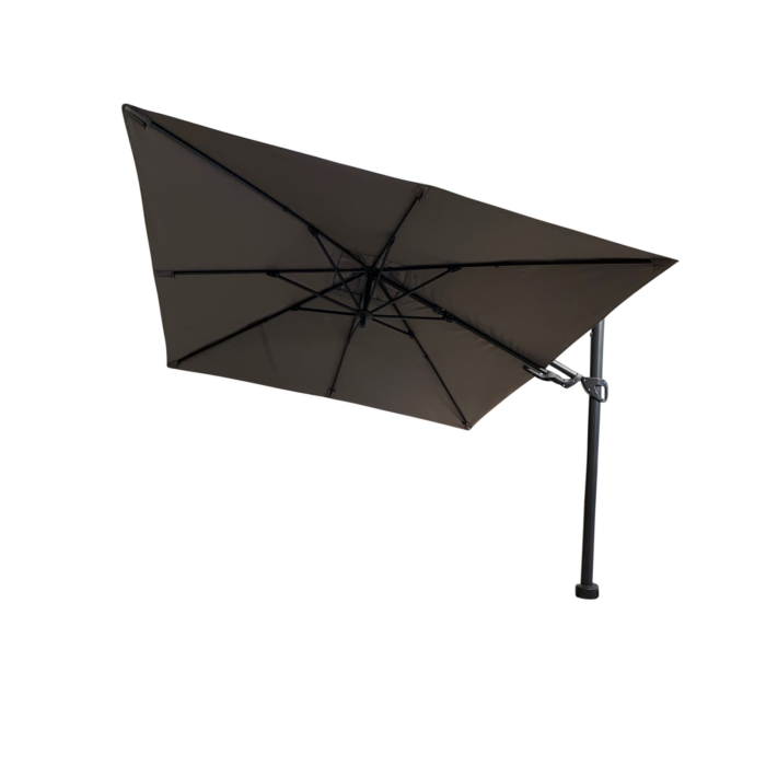 Borek Vrijhangende zweefparasol grijs Barletta 3×3 m