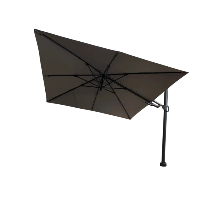 Borek Vrijhangende zweefparasol grijs Barletta 3x3 m